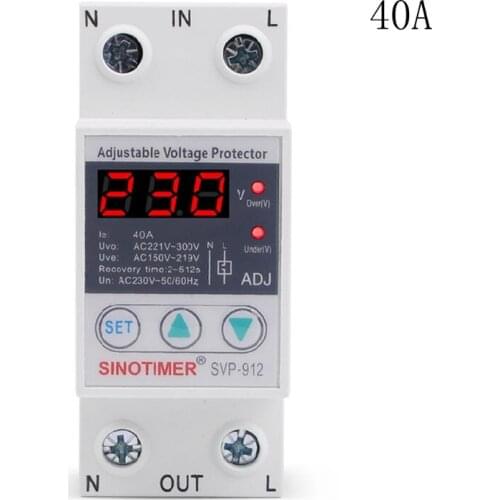 220V 40/63/80A Over Under Voltage Protector Relay Reconnect Protective Device