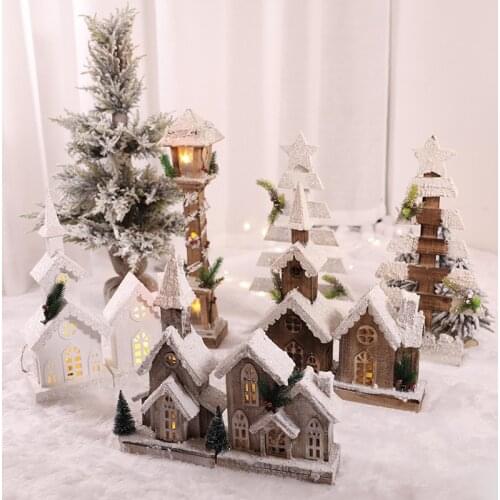Christmas creative decorations wooden simulation street lights family party home decoration navidad
