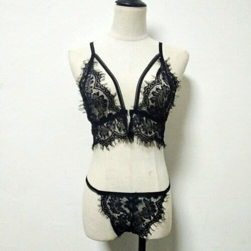 Sexy Lingerie Bra Panties Women Exotic Lace G-string Thong Brief Strap Hollow Out Bikini Bras Underwear Women Lingerie Hot