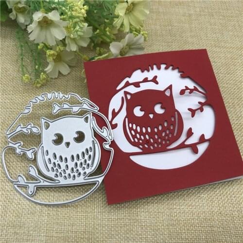 Branch owl lace Card Metal Cutting die keychain shaker Heart Paper Key Chain Scrapbook Paper Craft Card Punch Art Knife Cutter