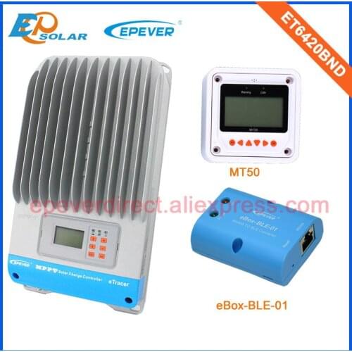 Solar 60A Battery Charger Controller ET6420BND Free Fedex Shipping to Korea 48V max work bluetooth and MT50 Meter EPEVER