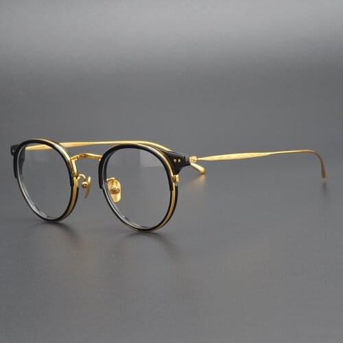 Titanium Transparent Round Glasses Frame Men Women Vintage Square Optical Eyeglasses Frames Myopia Prescription Frame Eyewear