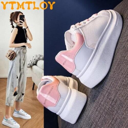 Little white shoes ladies 2021 spring and autumn models color matching thick bottom mesh all-match fashion straps breathable hot