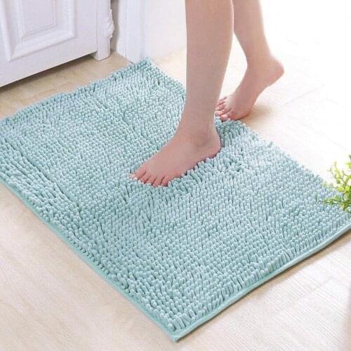 Thicken Soft Bath Carpet Mats Chenille Bathroom Water Absorption Plush Floor Mat Outdoor Entrance Doormat Non-slip Toilet Rug