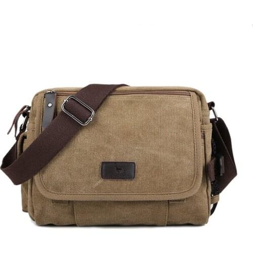 Vintage Canvas Men Messenger Bags Small Solid Color Casual Crossbody Shoulder Bag Leisure Sling Male Handbag Bolsa Feminina