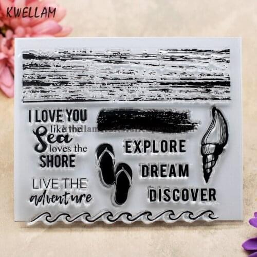 I LOVE YOU EXPLORE DREAM DISCOVER Scrapbook DIY photo cards rubber stamp clear stamp transparent stamp 12x10.5cm KW7110816
