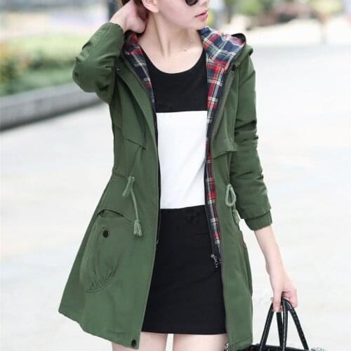 Coat women spring 2020 casual fashion long section hooded windbreaker women jacket plus size 3xl