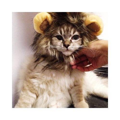 1Pcs 2018 New Pet Cat Dog Wig Emulation Lion Hair Mane Ears Head Cap Autumn Winter Dress Up Costume Muffler Scarf