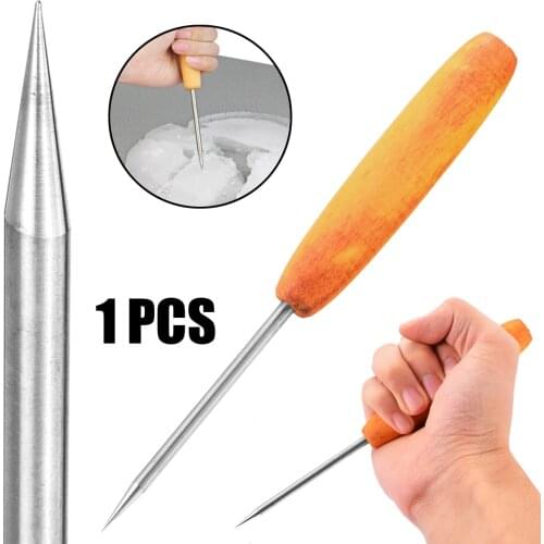Stainless Steel Ice Pick With Wooden Handle Ice Pick Crusher Punch For Shaping Ice Small Chunks Remover Cocktail Barware Supplie