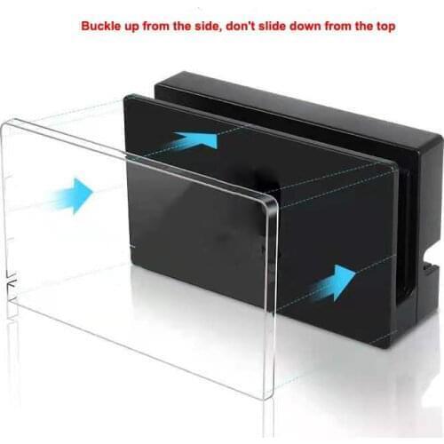 100pcs Charging Dock Cover Sleeve Fit for Switch NS Transparent PC Anti Scratch Dust Guard Protective Hard Case
