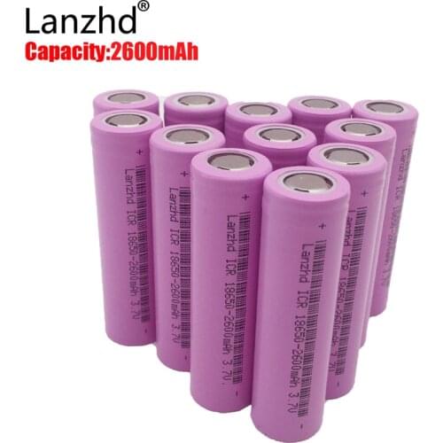 2-40pcs)Battery 18650 rechargable Batteries 3.7v ICR18650 rechargeable 18650 Li-ion 2600MAH Capacity Battery for Led Flashlight