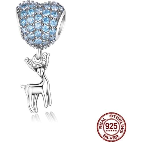 2021 New 925 Sterling Silver Blue Exquisite Fawn Fit Original 3mm Bracelet&Bangle For Women Birthday Fashion Jewelry Gift