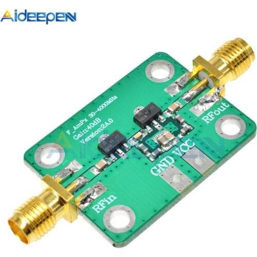 30-4000MHz 40dB Gain RF Broadband Amplifier Module for FM HF VHF/UHF 50Ω ubs for RF signals Fixed Gain Amplification