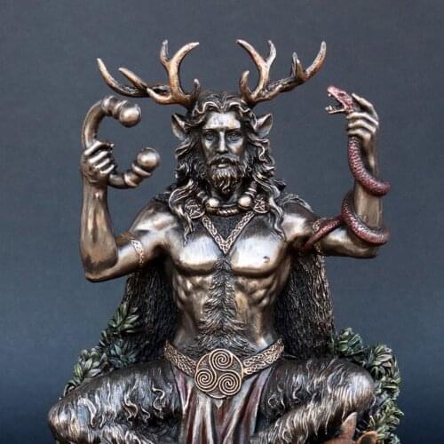 5 Inch Cernunnos Celtics Horned God of Animals Resin Statue The Underworld Statue for Home Garden Decoration SP99