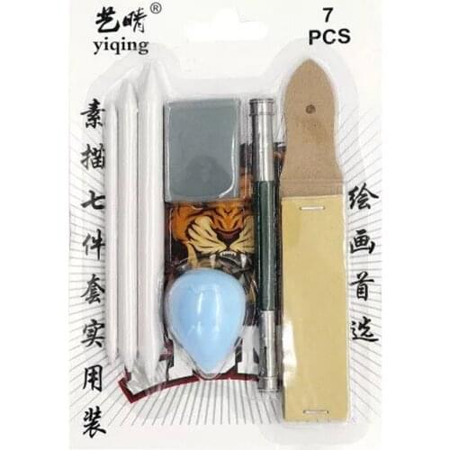 7Pcs Sketch Pencil Art Painting Sandpaper Block for Pencil Sharpening Pointer Drawing Tool School Art Supplies