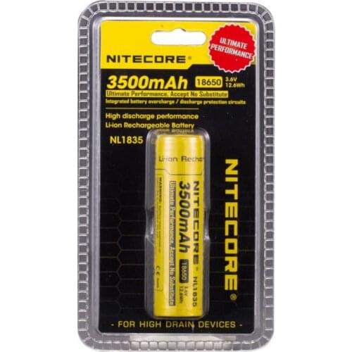 Nitecore NL1835 18650 3500mAh version NL1834 3.7V 12.6Wh Rechargeable Li-on Battery(1 pcs)