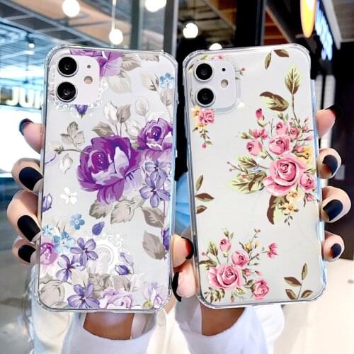 Spring Bloom Flowers Phone Cases For iPhone 12 11 Pro Max X XR XS MAX 7 8 Plus SE 2020 Retro Soft Clear Transparent Back Cover
