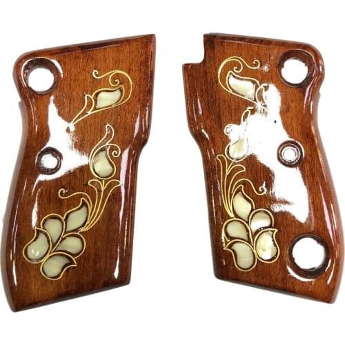 Saddam Beretta Pearl Inlaid Grips Wood grips gun accessory av gun pistol grips 1