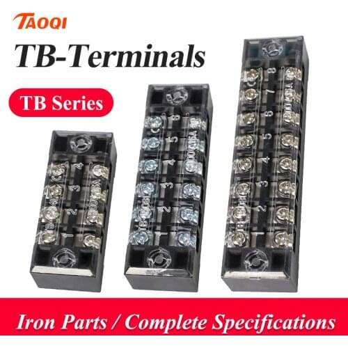 Dual Row Strip Screw Terminal Block Fixed Wiring Board wire connector TB1503-TB1512 15A TB2503-TB2512 25A