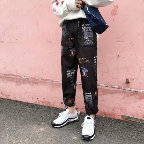 Spring Joggers Hip Hip Pant Star Print Men Harajuku Sweatpant Streetwear Fashion Casual Track Pants Sweat Trousers White Black