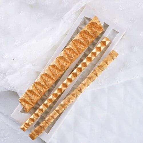 Geometrical Decor Silicone Mold Fondant Mould Cake Decorating Tools Chocolate Gumpaste Mold, Sugarcraft, Kitchen Accessories