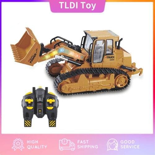 Engineering Car 1/16 RC Truck Bulldozer Dumper Caterpillar Tractor Model Lighting Excavator Radio Controlled Car Toys Boys Gift