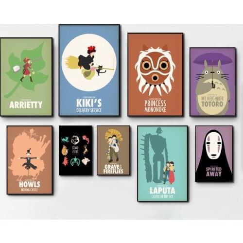 Wall Painting 5D Diamond Embroidery Hayao Miyazaki Anime Collection Sticker Picture Home Decor Full Square Drill Cross Stitch