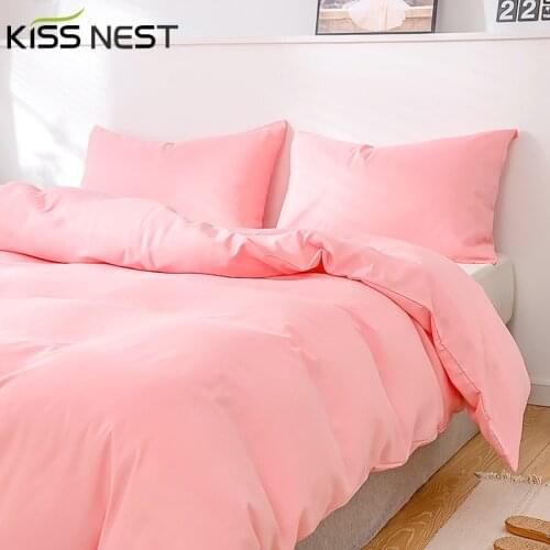 Kawaii Bedding Set Soft Quilt Duvet Cover Pillowcase 2- 3Pieces 2 People Pink Twin King 220x240