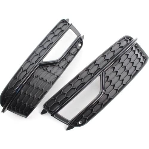 For AUDI A5 2013 - 2017 S Series Left Right Pair Set Front Bumper Fog Light Grill Replacement