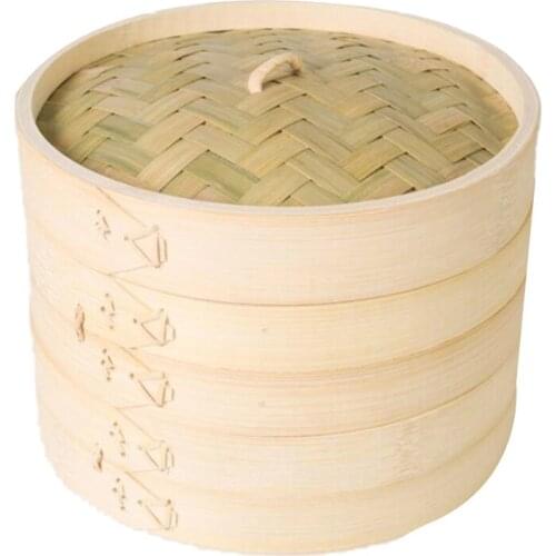 Hot 12 Inch Bamboo Steamer,Traditional Basket Design,Food Cooking,Great for Dumplings,Vegetables,Chicken,Steam Rice -Natural
