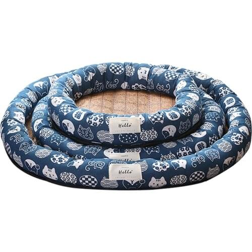 Cool Dog Bed Mat Kennel for Hot Summer Cat Rattan Mats Cushion Mattress Cooling Pad for Small Medium Cats Kitten Pet Supplies