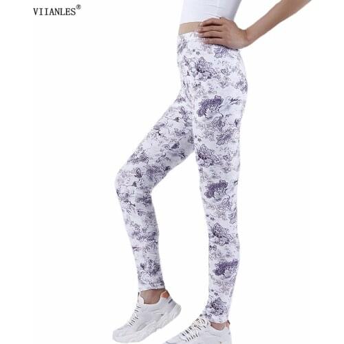 VIIANLES Sport Pants Fitness Leggings Women Gym Sportswear High Waist Leggin Print Workout Running Casual Acitve Jegings Female