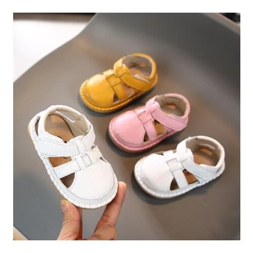 Summer Baby Girls Boys Sandals Infant Toddler Shoes Soft bottom Genuine Leather Outdoor Anti-collision Children Beach Shoes