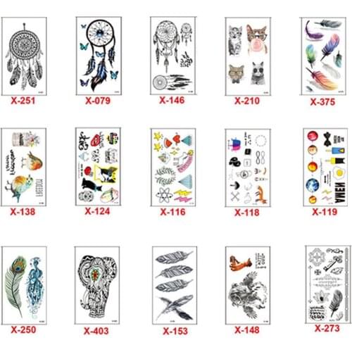 Cute Dream Catcher Feather Hummingbird Temporary Tattoo Art Stickers Cool Stuff For Body Jewelry Cheap Goods Tatoo Fake Makeup