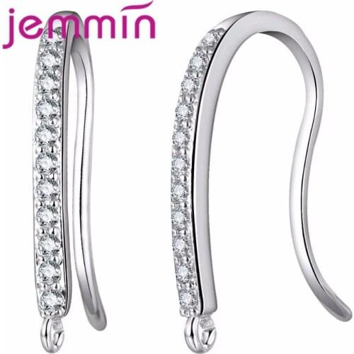 2 Pcs/Lot Fashion Micro CZ Stone Pave Earrings for Women DIY Jewelry Wedding Accessories 925 Sterling Silver Earrings