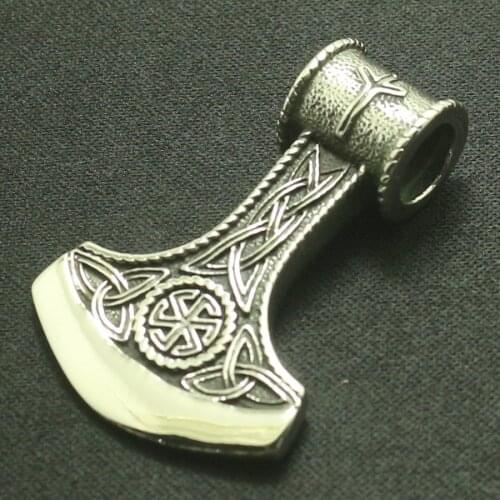 Men Boy 316L Stainless Steel Cool Viking Thors Hammer Pendant