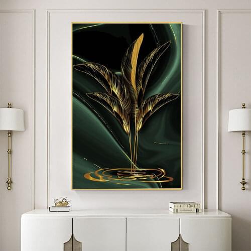 Black Gold Leaves DIY Cross Stitch Embroidery 11CT Kits Needlework Craft Set Printed Canvas Cotton Thread Home Room