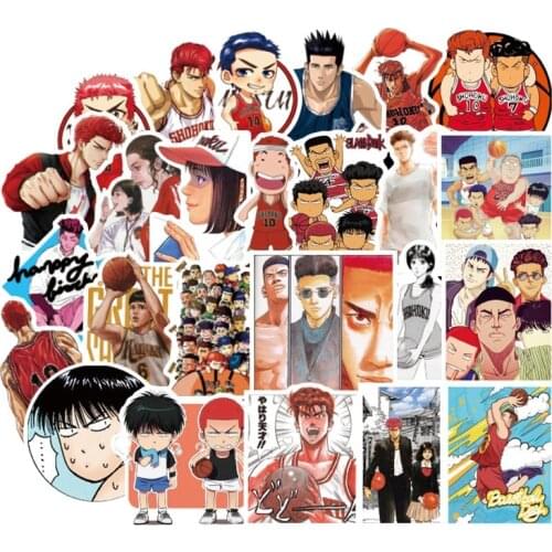 50Pcs Slam Dunk Japanese Comic Stickers Waterproof PVC Decal for Laptop Helmet Luggage Phone Case Suitcase Skateboard Stickers