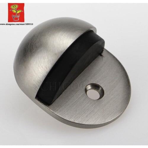 Wholesale 10PCS Zinc alloy satin nickel Ellipse type doorstops Zinc alloy oval shape door stopper,Floor mounted door stop