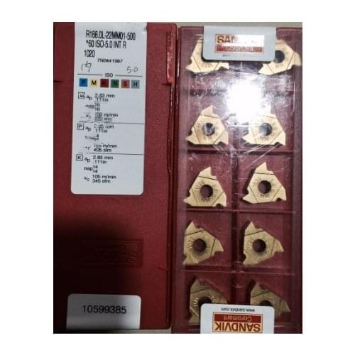 ORIGINAL 10PCS CARBIDE INSERT R166.0L-22MM01-500 1020