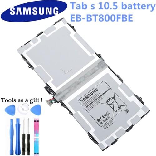 Original Samsung EB-BT800FBE Tablet Battery For Samsung GALAXY Tab S 10.5 T800 T801 T805 Battery Replacement 7900mAh Gift Tools