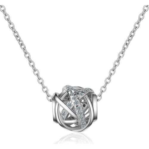 Simple fashion sterling silver pendant necklace elegant designer necklace trend female silver chain jewelry