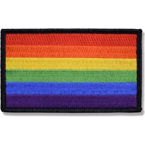 Rainbow Flag Embroidery Patch Pride Badge Iron on Patches for Clothes Sewing Cheap Emboridered Applique Hats