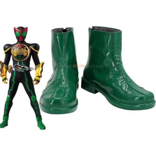Masked Rider Kamen Rider OOO Cosplay Boots Green Shoes Custom Made Unisex