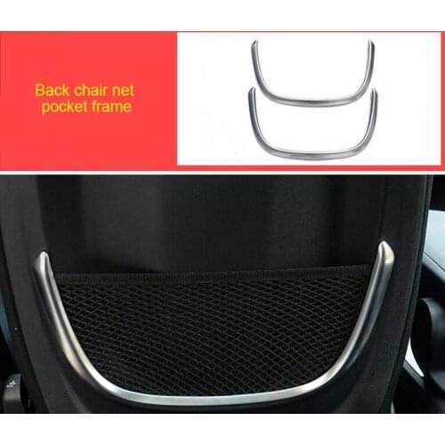 For BMW 2 series Gran tourer F46 218i 220i 2015-2019 ABS Back chair net pocket frame chrome molding trim 2pcs
