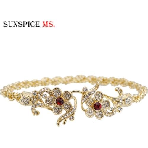Sunspincems Fashion Morocco Women Hairbands Gold Silver Color Metal Bands Full Rhinestone Arabic Bridal Bun Jewelry Gift