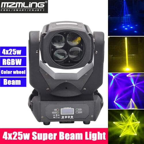 LED 4x25w RGBW Beam Light DMX512 Moving Head Light Professional DJ /Bar /Party /Show /Stage Light LED Stage Machine
