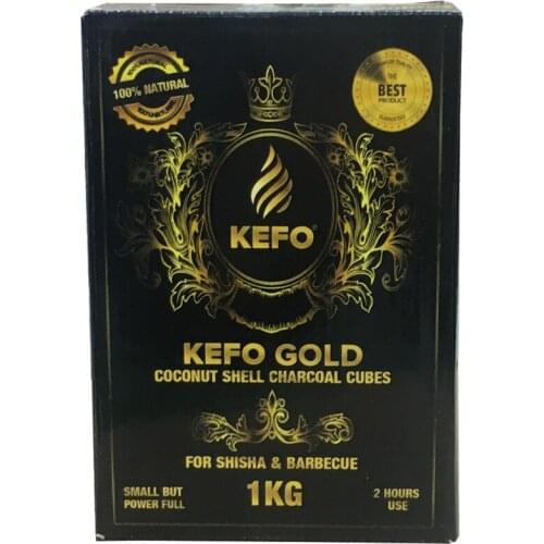 Coconut Hookah Charcoal Cubes 1KG 72 Kefo 100% Natural Shisha Coals Cube Kefo Gold Coconut Shell Charcoal for Shisha