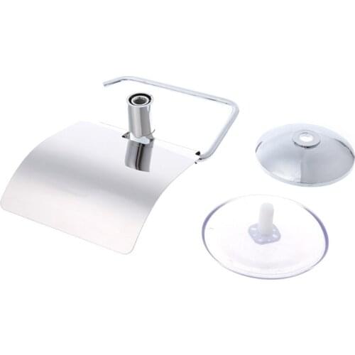 Bathroom Toilet Roll Paper Holder Vacuum Suction Cup Stainless Steel Wall Mount