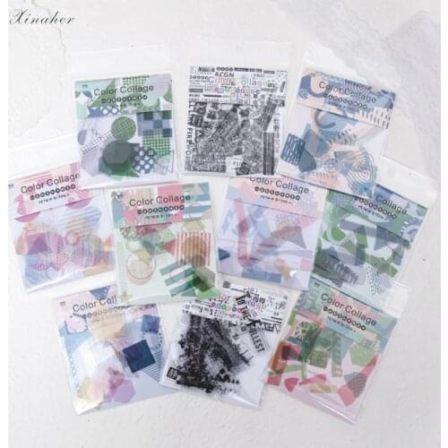 XINAHER 30pcs/bag Vintage color collage PET sticker package DIY diary decoration sticker album scrapbooking